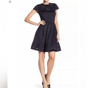 Ted Baker mesh & lace trim Skater dress